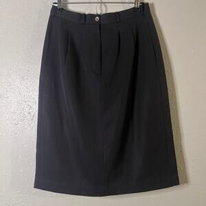 Nordstroms Industrialist Sportswear Womens Black Wool Skirt 12 with pockets